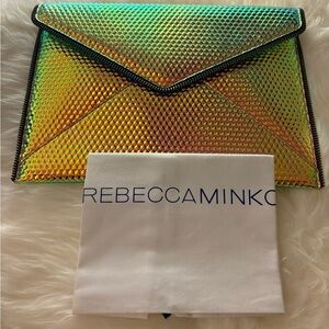Rebecca Minkoff Holographic Envelope Clutch NWT